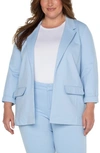 Liverpool Los Angeles Liverpool Boyfriend Ponte Knit Blazer In Misty Blue