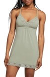 Montelle Intimates Lace Bust Support Chemise In Sage