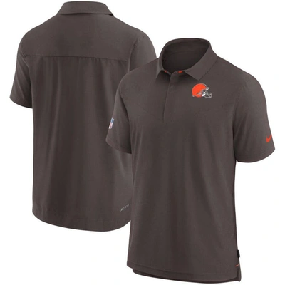Nike Brown Cleveland Browns Sideline Lockup Performance Polo
