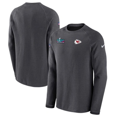 Nike Anthracite Kansas City Chiefs Super Bowl Lvii Opening Night Performance Pullover Sweatshirt