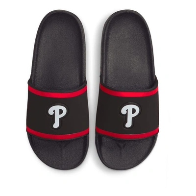 Nike Philadelphia Phillies Off-court Wordmark Slide Sandals In Black