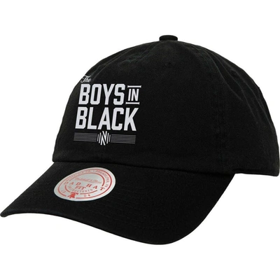 Mitchell & Ness Men's  Black Nashville Sc X Johnny Cash Boys In Black Adjustable Dad Hat