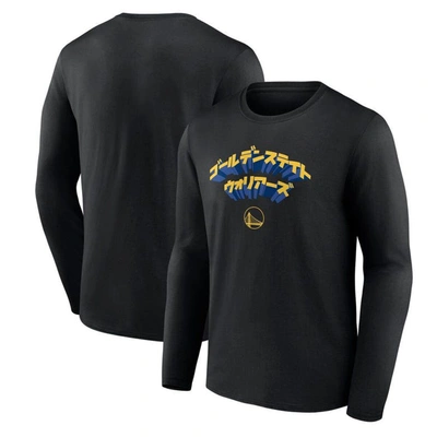 Fanatics Branded Golden State Warriors Japanese Heritage Long Sleeve T-shirt In Black