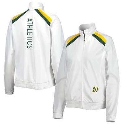 G-iii 4her By Carl Banks White Oakland Athletics Red Flag Full-zip Track Jacket