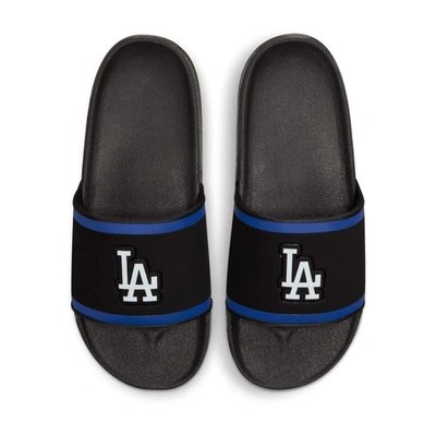 Nike Los Angeles Dodgers Off-court Wordmark Slide Sandals In Black