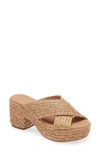 Chocolat Blu Gio Block Heel Sandal In Natural Raffia