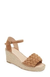 Chocolat Blu Irina Espadrille Platform Wedge Sandal In Tan Suede