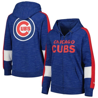 New Era Royal Chicago Cubs Colorblock Full-zip Hoodie