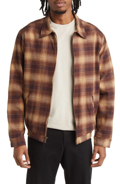One Of These Days Plaid Cotton Zip-up Jacket