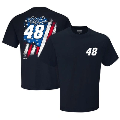 Hendrick Motorsports Team Collection Navy Alex Bowman Exclusive Tonal Flag T-shirt