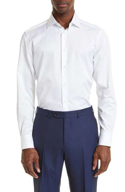 Zegna Trofeo Milano Cotton Button-up Shirt In White