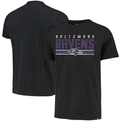 47 Brand '47 Black Baltimore Ravens Team Stripe T-shirt
