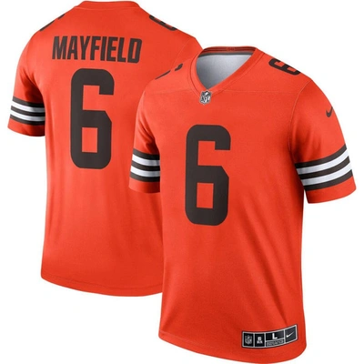 Nike Baker Mayfield Orange Cleveland Browns Inverted Legend Jersey