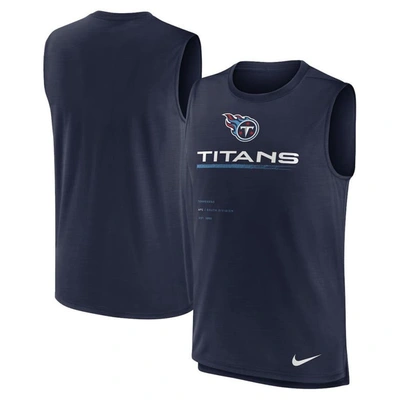 Nike Navy Tennessee Titans Muscle Trainer Tank Top