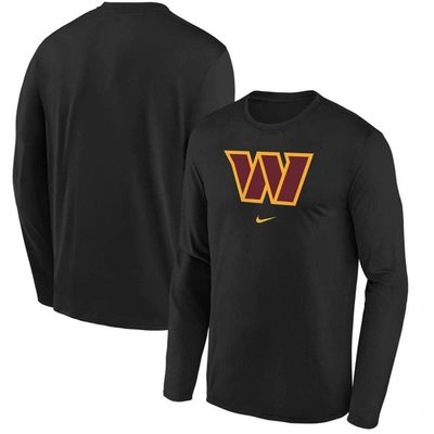 Nike Kids' Youth  Black Washington Commanders Team Logo Long Sleeve T-shirt