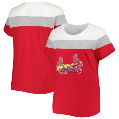 Profile Red/heather Gray St. Louis Cardinals Plus Size Colorblock T-shirt