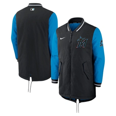 Nike Black Miami Marlins Dugout Performance Full-zip Jacket