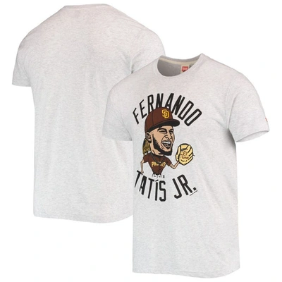 Homage Fernando Tatis Jr. White San Diego Padres Caricature Tri-blend T-shirt