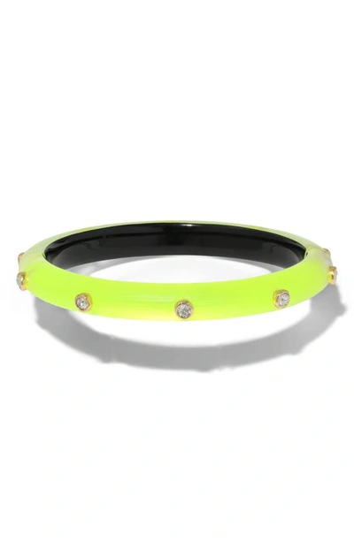 Alexis Bittar Crystal Stud Lucite® Bangle In Neon Yellow