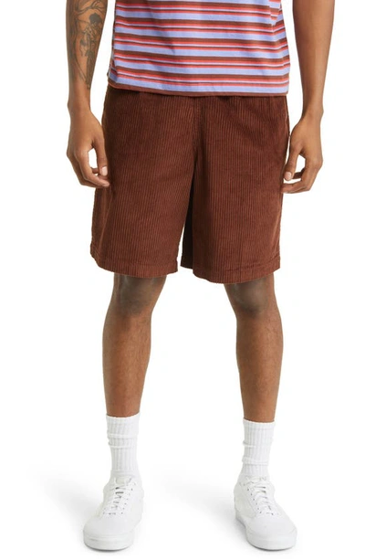 Obey Easy Relaxed Corduroy Shorts In Sepia