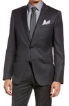 Hugo Boss Solid Wool Sport Coat In Dark Grey