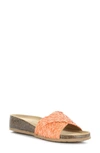 Bos. & Co. Luni Crisscross Slide Sandal In Orange Rafia