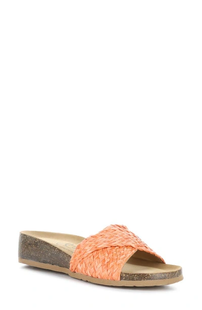 Bos. & Co. Luni Crisscross Slide Sandal In Orange Rafia