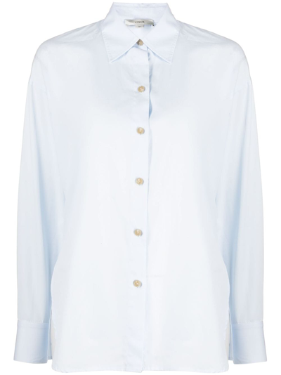 Vince Oversize Cotton Button-up Shirt In Lt Kyanite