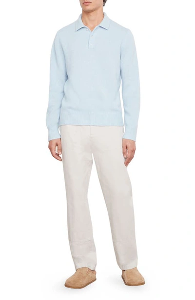 Vince Cashmere Polo Jumper In H Glacier