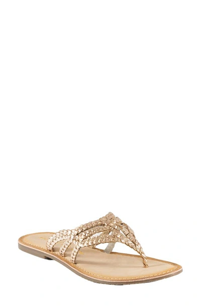 Band Of Gypsies Vela Braided Strappy Sandal In Rose Gold