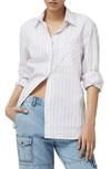 Rag & Bone Maxine Stripe Cotton Button-up Shirt In Lavndrstrp