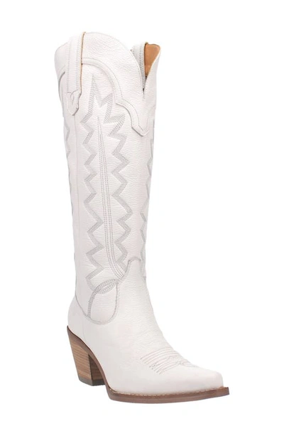 Dingo Knee High Western Boot In White