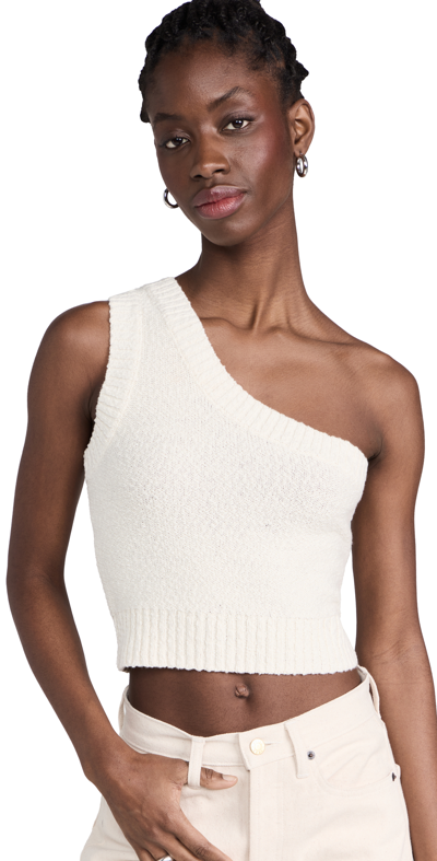 Madewell Textural Knit One-shoulder Sweater Tank In Antique Cream - Main Image