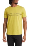 Armani Exchange Milano/new York Logo Graphic Tee In Oasis