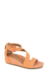 Gentle Souls By Kenneth Cole Gwen Asymmetric Strappy Sandal In Peach Nubuck