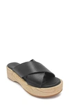 Gentle Souls By Kenneth Cole Orion Crisscross Platform Sandal In Black