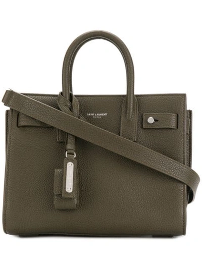 Saint Laurent Grain De Poudre Baby Sac De Jour In Green