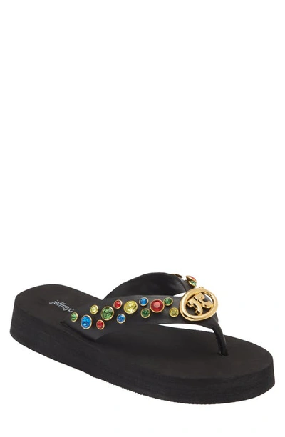 Jeffrey Campbell Iconics Flip Flop In Black Multi