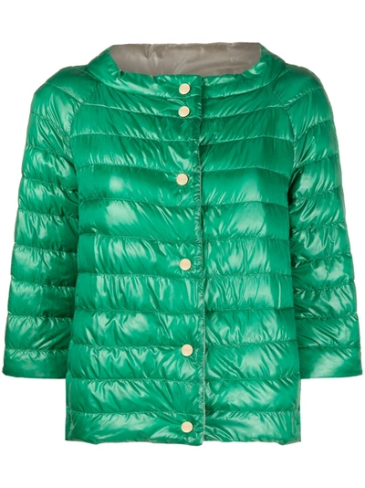 Herno Reversible Down Jacket In Green