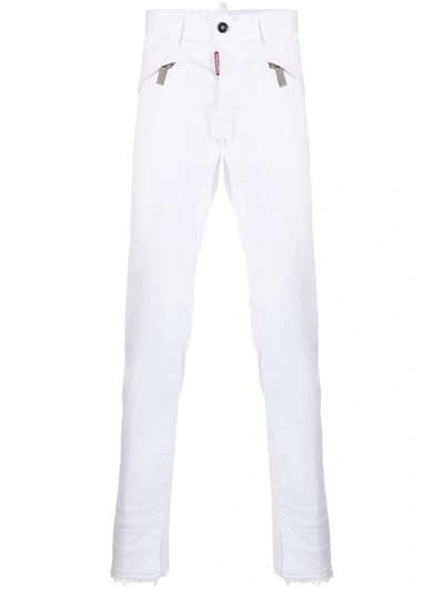 Dsquared2 Zip-pockets Trousers In White