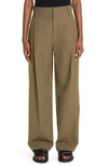 Maria Mcmanus Pleat Front Stretch Wool Trousers In Loden Green
