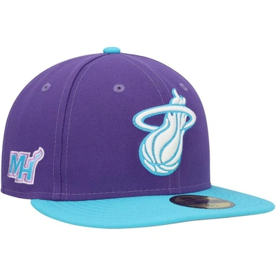 New Era Purple Miami Heat Vice 59fifty Fitted Hat