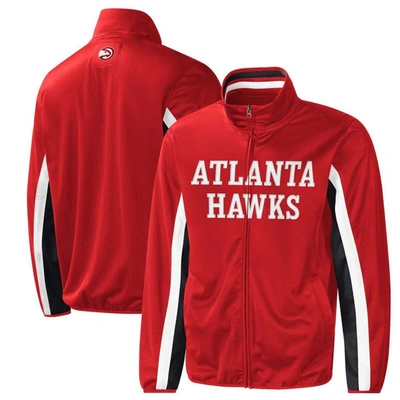 G-iii Sports By Carl Banks Red Atlanta Hawks Contender Wordmark Full-zip Track Jacket