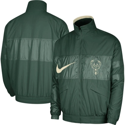 Nike Hunter Green Milwaukee Bucks Courtside Versus Capsule Full-zip Jacket