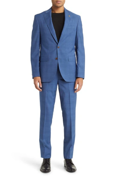 Ted Baker Jay Textured Slim Fit Wool Suit In Blue