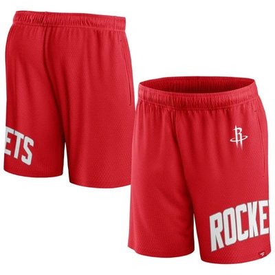 Fanatics Branded Red Houston Rockets Free Throw Mesh Shorts