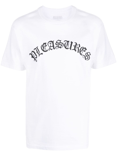 Pleasures Old E Logo T-shirt In White