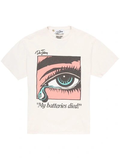 Gallery Dept. Dead Batteries Printed Cotton-jersey T-shirt In White