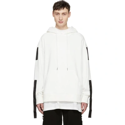 D.gnak By Kang.d Ssense Exclusive White Three Tapes Hoodie In White_