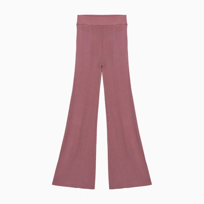 Remain Birger Christensen Remain Ribbed Knit Trousers In Pink